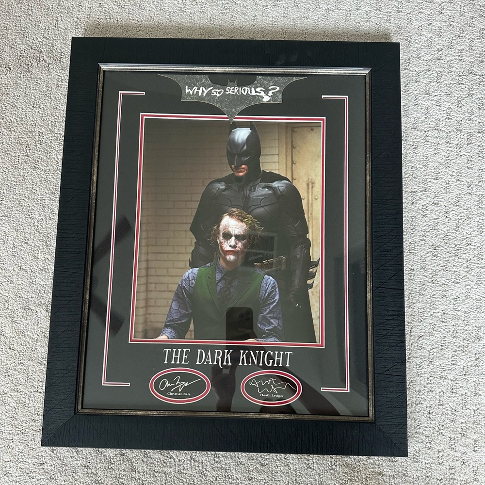 The Dark Knight framed poster with signatures!